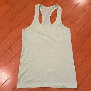mint lululemon swiftly tech racer back hip length tank top; size 6
